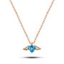 Heliophilia Silver Collar de Plata con Aguamarina en Oro Rosa y Azul